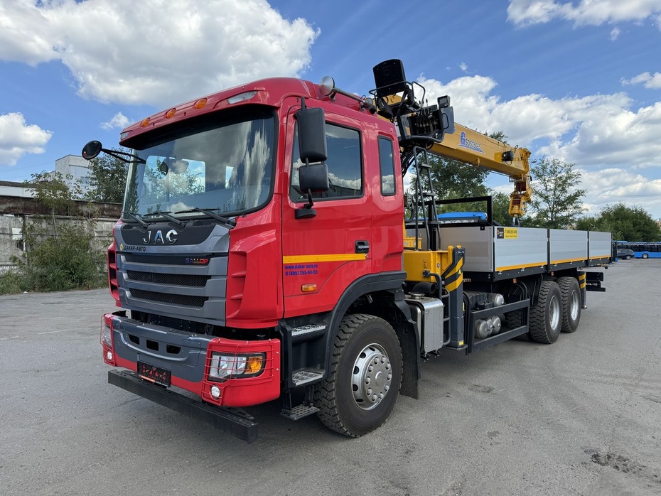 JAC N350 6×4 (35т) КМУ SQS 350-5 (14т) БОРТ 7,5×2,55×0,6м